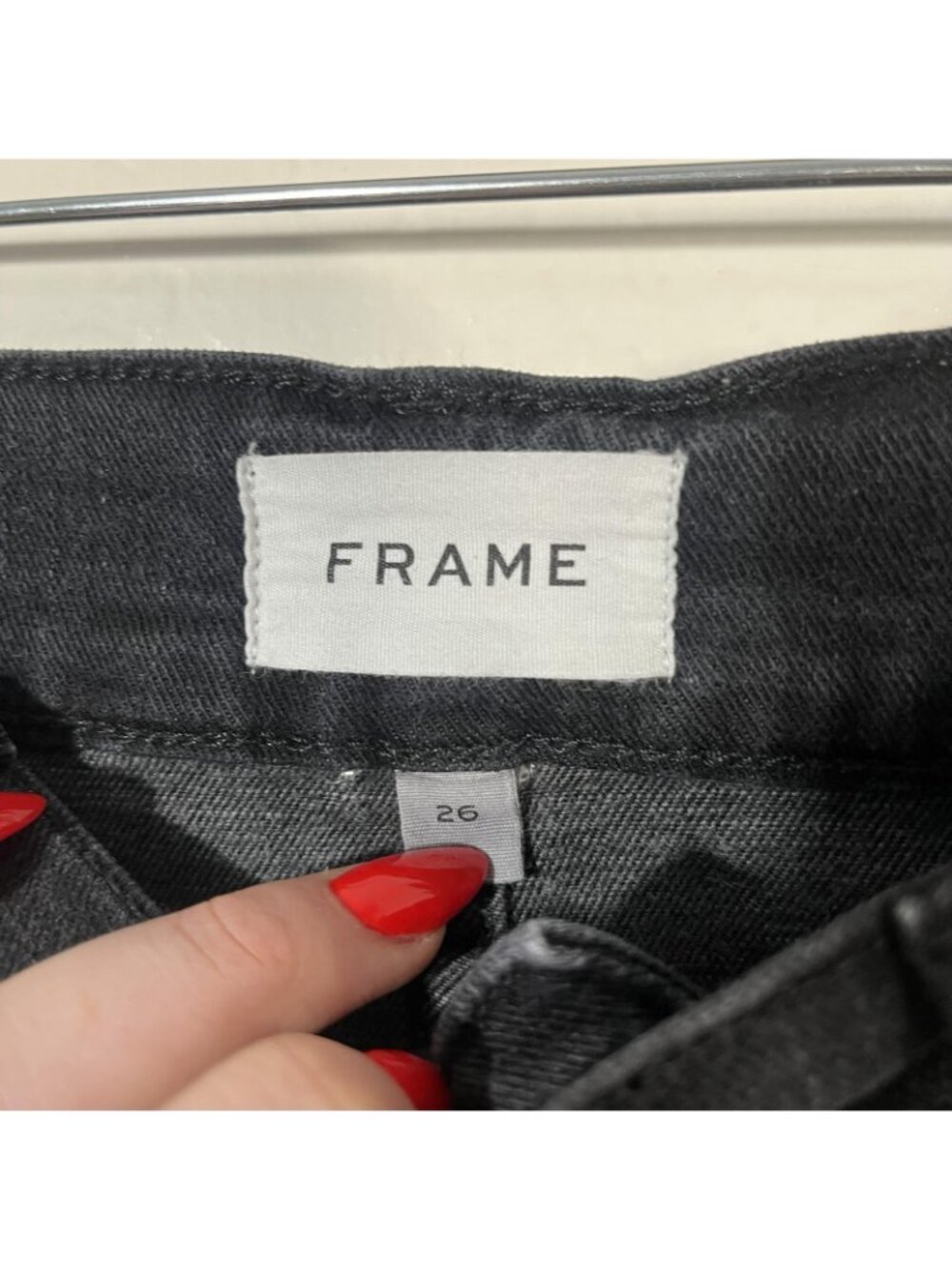 FRAME Le Palazzo Jeans Womens 26 Black Charcoal High Rise Wide Leg 26x29 Denim - Picture 4 of 9